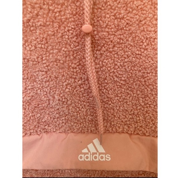 ADIDAS 🌸 Pink Sherpa High Neck Pullover - Picture 14 of 16